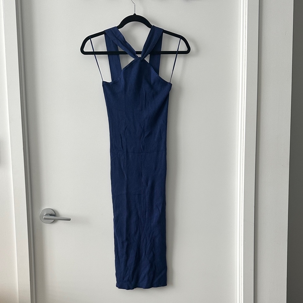 RW&CO. Navy Strapless Dress